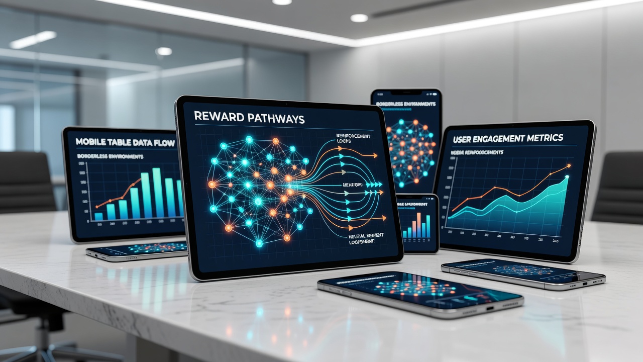 Mobile device showing synchronized reward balances during international table sessions