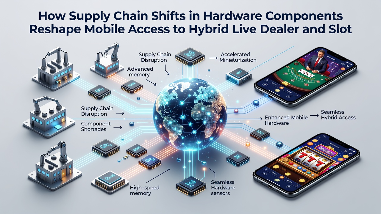 Mobile devices accessing hybrid gaming platforms in border regions with updated hardware components