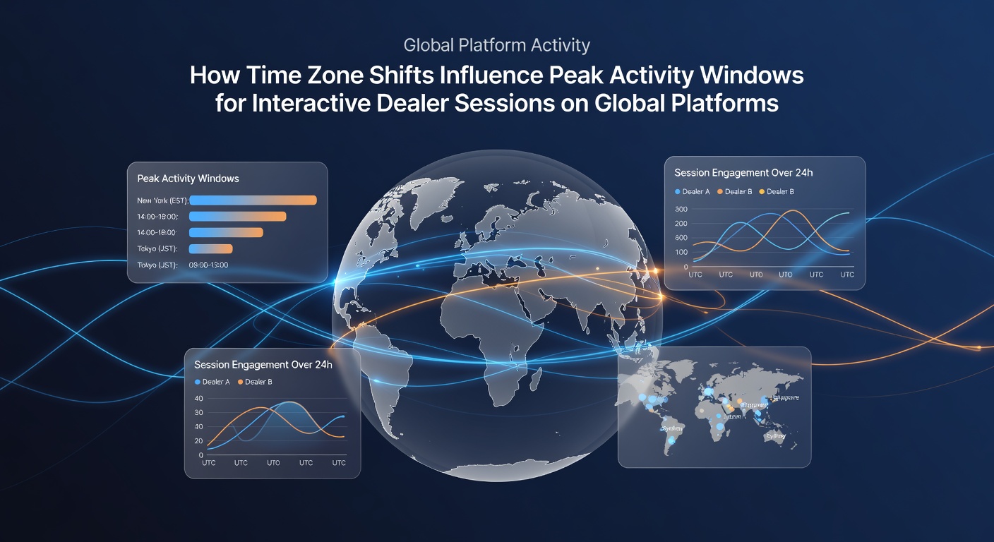 Live dealer session interface displaying real-time player activity across time zones