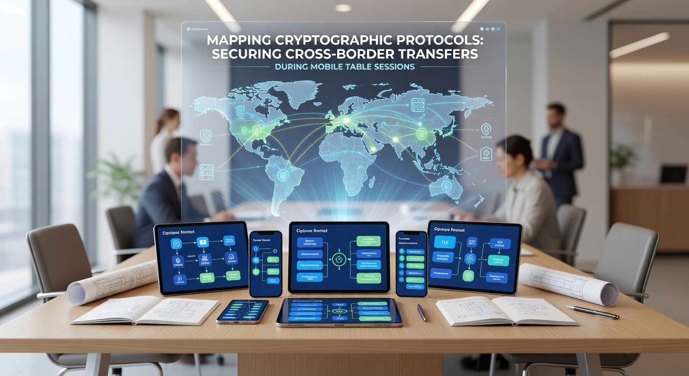 Diagram of cryptographic handshake and encrypted data packets in cross-border gaming transfers
