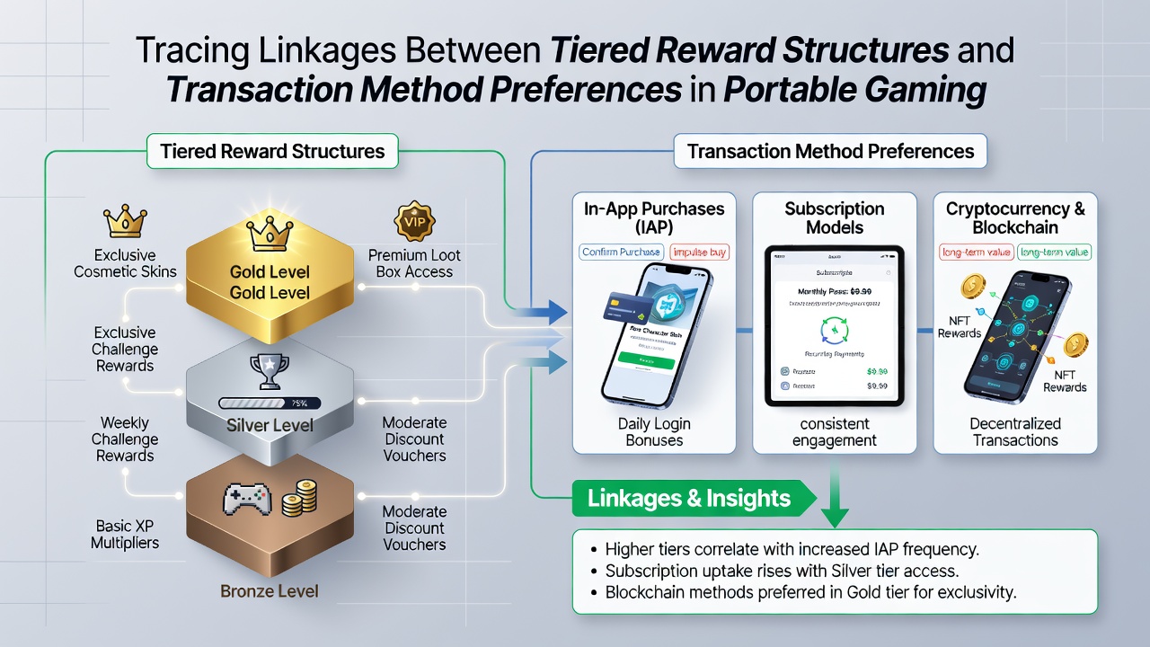 Chart displaying correlation between user tiers and preferred transaction methods on portable devices